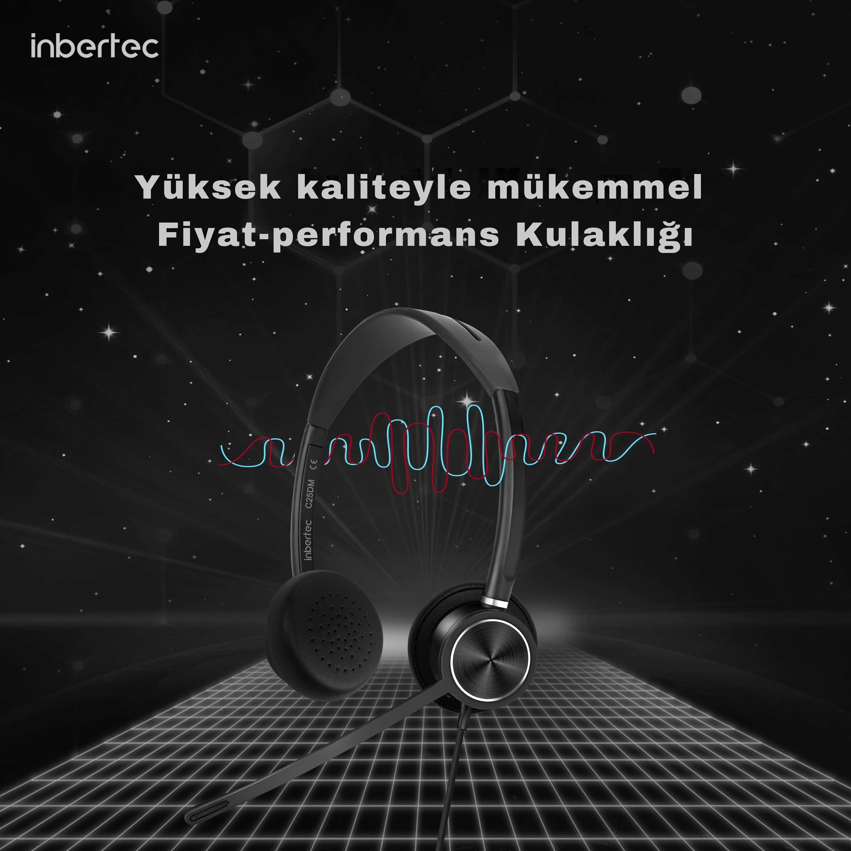 Inbertec C25DM Duo &Ccedil;ağrı Merkezi Kulaklığı